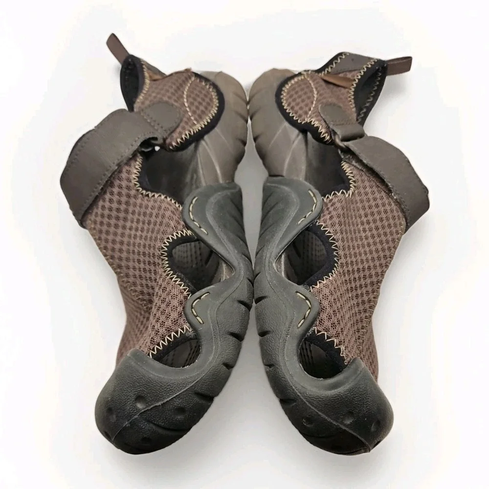 Crocs Swiftwater Mesh Fisherman Deck Sandals Brown Men's 11 Water Shoes #401